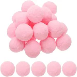 공예품용 파티킬 2인치 폼폼 대형 퍼프볼 20개 모자 크리스마스 아트 DIY용 고탄성 퍼지볼 핑크
