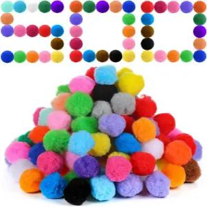 아이멩지방 500개 공예품용 1.5인치 폼폼 다양한 색상의 퍼지 공예 폼폼볼 DIY 예술 가족 교실
