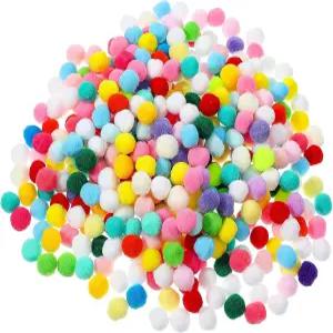 공예용 400개 미니 폼폼 1cm 소형 예술 공예 명절 공예품 제작용 멀티 컬러 폼 폼볼 DIY 미니어처 장식 홈