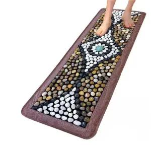 천연 자갈 발마사지 발지압 패드 몽돌 지압매트 대형 발지압판 실내 발판