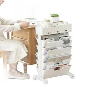 이동식 북카트 책꽂이 책선반 문서함 정리트레이 파일 홀더 보관함 책상