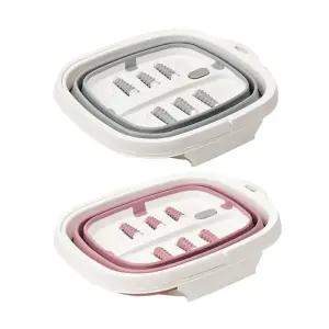 접이식 지압 족욕기 1P 휴대용 발대야 폴딩 족욕통 ZpU4+5mqR