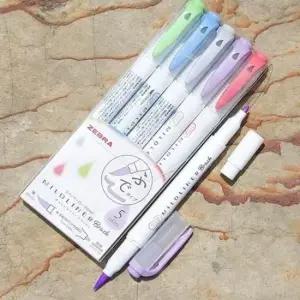 트위형광펜 제브라 붓타입 트윈 형광펜 MILDLINER 5색 Refined