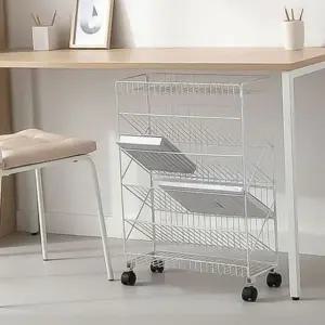 공간활용 이동식 책꽂이 사무실 책상 밑 수납 철제 카트 공간활용 이동식