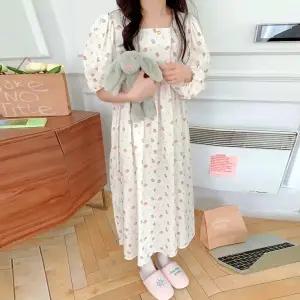 [유야]여성 귀여운 리본 면 반팔 원피스잠옷 파자마 -FHO0053- 여름