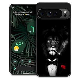 Gangster Lion 패션 패턴 디자인 여아용 충격 방지 긁힘 하드 PC 백 케이스 구글 픽셀 9 프로 XL용