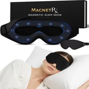 MagnetRX 마그네틱 수면 마스크 - 11개의 네오디뮴 자석이 있는 남녀를 위한 효과적인 깊은 휴식 여행 및