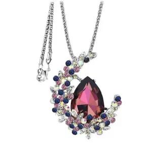 크리스탈 라인석 롱 라인스톤 긴 화려한 목걸이 레드