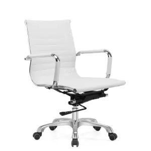 바퀴형 회의실의자 사무실 회전 책상의자 가죽 미드센추리