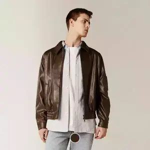 073531 페이크 레더 블루종 자켓