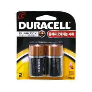 듀라셀 D사이즈 알카라인 건전지 1.5V 2개1팩손전등 D2 D형 인건 원형 다용도 도인