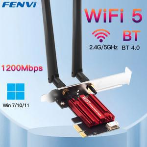 FENVI WIFI PCI 무선 어댑터 AC1200 4G 5GHZ 10 11 11AC 네트워크 듀얼 802 WINDOWS 블루투스 카드 데스크톱 밴드