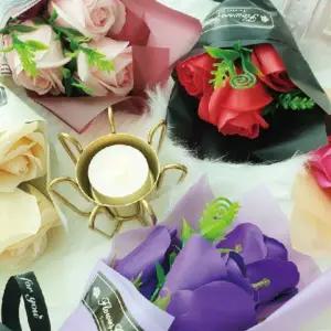 (가디언블루) 장미꽃 세송이 인테리어소품 비누꽃다발 카페조화 로즈데이