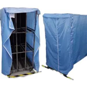 롤테이너 커버 망카 가림막 맞춤제작 철카트 덮개 파란색 물류 대형 진회색 방수 방진