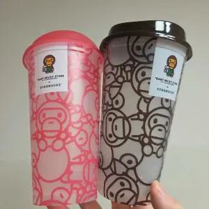 스타벅스 베이프 리유저블 컵 핑크 브라운 세트 베이비마일로