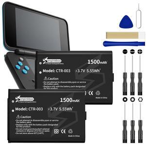 닌텐도 스위치 프로 컨트롤러 HAC-013 /스위치 3DS 2DS용 센핑크부 2팩 CTR-003 배터리 업그레이드 및 툴 키트로 새로운 2DS XL 교체