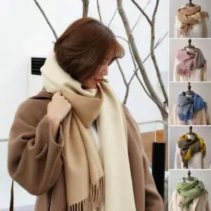 모조 캐시미어 부드러운 투톤 대형 숄 겸용 머플러