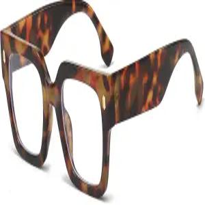 브레이크선 패션 오버사이즈 블루 라이트 차단 안경 여성용 트렌디한 빅 스퀘어 프레임 컴퓨터