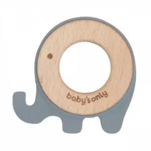 베이비온리 실리콘 우드 코끼리 치아발육기 (그레이)