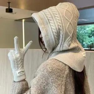 4컬러 앤디 버튼 캐시미어 바라클라바 니트 후드 넥워머