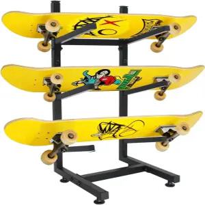 스케이트보드 랙 3겹 스탠드 스노보드 월 마운트 데크용 홀더 바닥 롱보드 스탠다드 미니 크루저