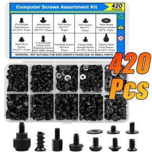 마더보드 스탠드오프용 420PCS PC 나사 키트 HDD SSD 노트북 팬 케이스 수리 M.2 DIY 컴퓨터 조립 구성품