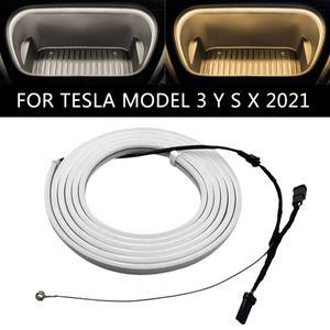 tesla 호환 Model 3 Y 용 전면 트렁크 분위기 조명 led 실내 스트립  설치 방수 유연한 자동 수정 12v