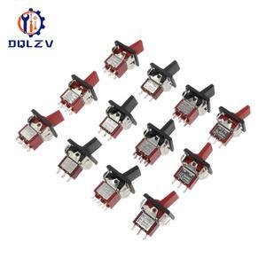 SPDT 재설정 래칭 토글 스위치 RLS-102 5A 125V 3A 250 AC 미니 소형 3 6PIN ON-ON ON-OFF-ON 로커 조명 전