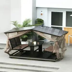 야외그네의자 테이블 세트 싱글탑 카페 파라솔 스윙