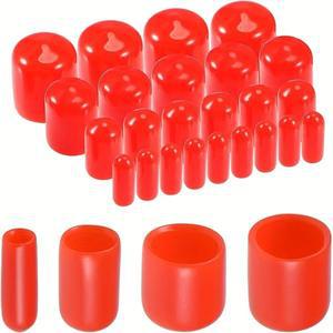 40피스 멀티 사이즈 나사 보호대 - 내구성이 뛰어난 원형 고무 엔드 캡 1/8 검정색 비닐