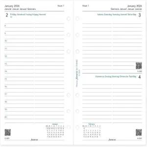 필로팍스 캘린더 다이어리 리필 개인/콤팩트 사이즈 약속이 있는 하루 정해진 날짜 백서 다국어 5개 언어