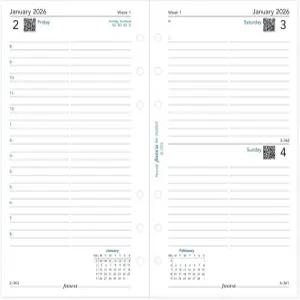 필로팍스 캘린더 다이어리 리필 개인/콤팩트 사이즈 약속이 있는 하루 정해진 날짜 백서 영어 2026년