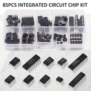 85PCS 집적 회로 칩 키트 10 사양 IC-NE555 IC-LM324 DIP 단일 정밀 타이머 조합