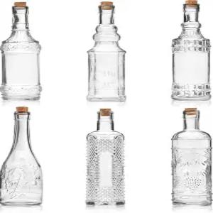 코르크가 들어 있는 벌크 파라다이스 모듬 투명 유리병 6팩 2.5인치 X 9인치 16온스