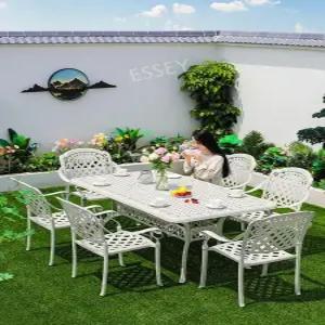북유럽 테라스 4인용 야외 세트 주물 빈티지 테이블 의자 카페 알루미늄 6인용 철제