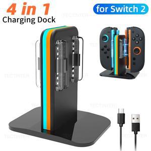 닌텐도 호환 스위치 호환 2 조이스틱 컨트롤러 게임패드용 충전 도킹 스테이션 4-in-1 고속 스탠드 액세서
