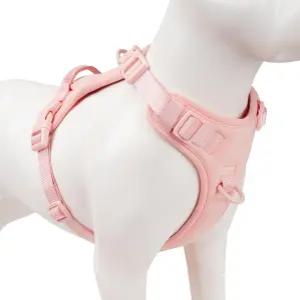 선레이마스코타 노 풀 도그 하네스 소형 중형 대형견용 앞 클립이 달린 강아지 조끼(라이트 핑크 M)