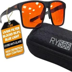 RY586 HD 프리미엄 수면 안경 P1AS 99.9 블루 라이트 차단 게이밍 컴퓨터 스크린 안경으로 눈의 피로와