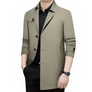 남친 하프 헨리넥 봄가을 기장 비지니스 트렌치 코트 슬림핏 정장 패피3