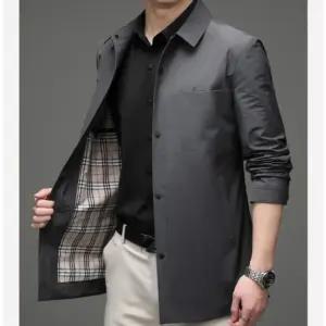 남성 하프 가을 캐주얼 트렌치 싱글 슬림 루즈핏 패피3