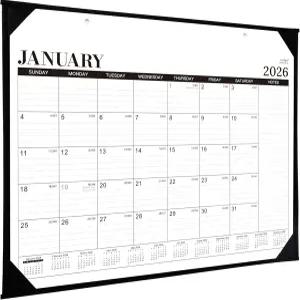 2026 데스크 캘린더 - 12개월 대형 2026년 1월 12월 22인치 x 17인치 룰드 블록이 있는 책상 할 일 목록 및