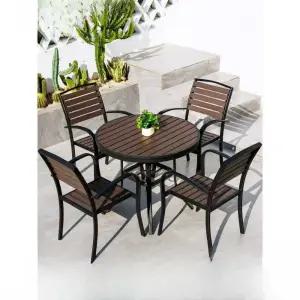 야외테이블세트 4인 베란다 정원 단철 알루미늄 정사각