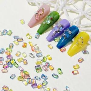 네일아트 칵테일 투명 얼음 V컷 믹스 스톤 100입 2종 네일파츠 네일스톤