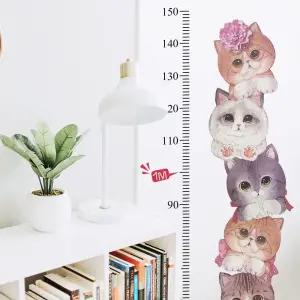 [제이커머스]성장기록 키재기 시트지 고양이 신장측정 아이방 키측정 신장계 키재기스티커
