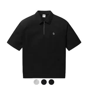 [폴햄] 남여공용 더블니트 하프집업 반팔티_PHE2TR3050