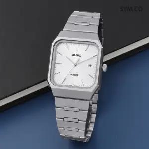 카시오 MTP-B185D-7A 클래식 캘린더 스퀘어 프리버클 남자 메탈 시계 d