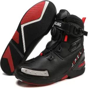 남녀용 TEOKJ 모터사이클 슈즈 MOZ 클로저 시스템이 적용된 강화 스트리트 라이딩 발목 지지대 미끄럼 방지