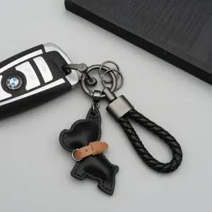 프리미엄 가죽 강아지 키링 가죽 키홀더 열쇠 고리