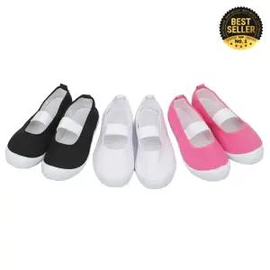 원픽마켓 초등학교 학생 실내화 천 면 흰색 고무