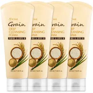 곡물세안 딥 클렌징폼 대용량 폼클렌징 220ml 4개